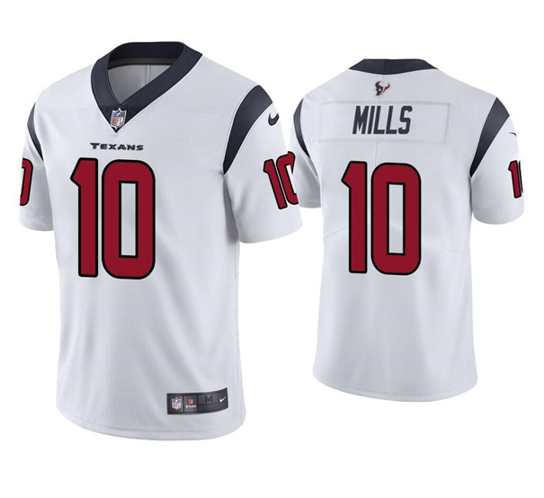 Men's Houston Texans #10 Davis Mills White Vapor Untouchable Limited Stitched Jersey Men's Houston Texans #10 Davis Mills White Vapor Untouchable Limited Stitched Jersey